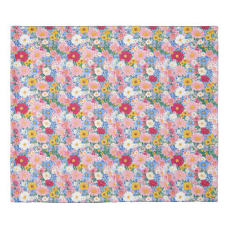A vibrant pattern of colorful wildflowers duvet cover