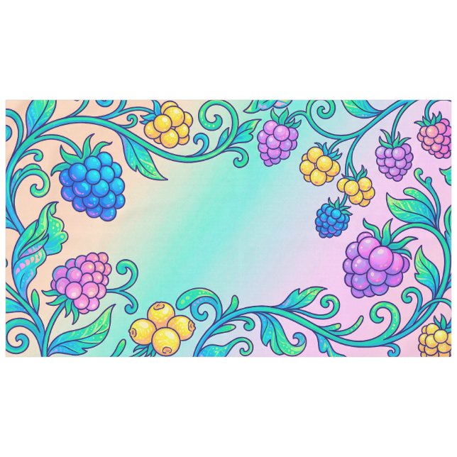 A vibrant psychedelic berry pattern  tablecloth (Front (Horizontal))