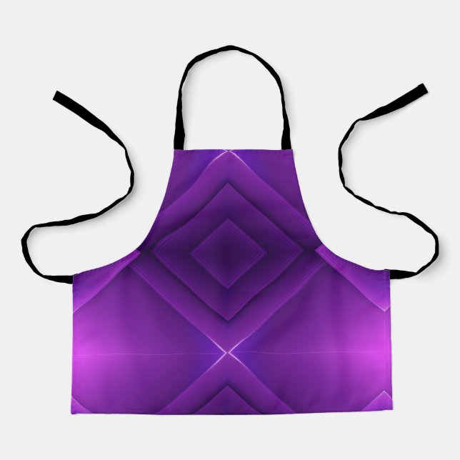 A vibrant purple apron with a geometric diamond  (Front)