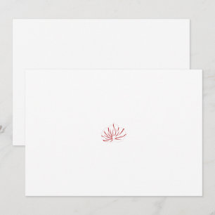 A vibrant red and black floral design featuring in thank you card