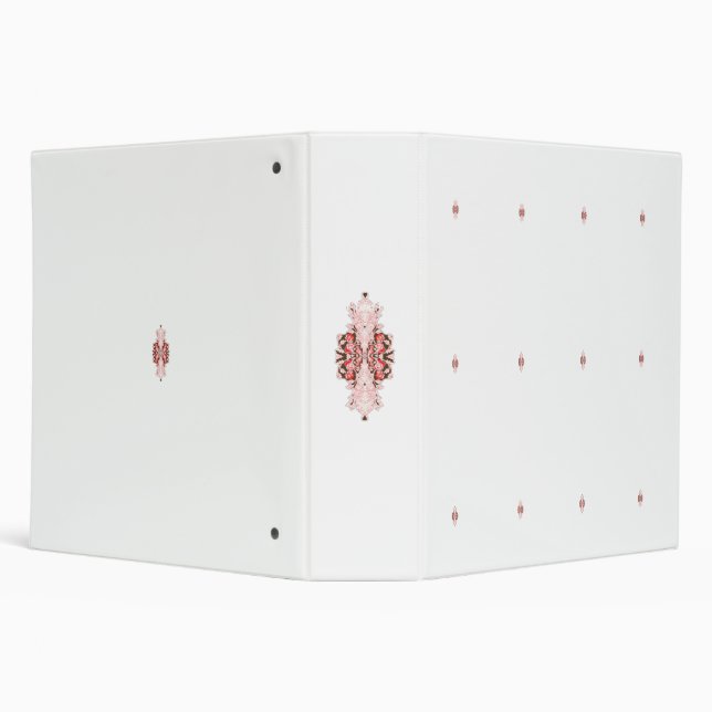 A vibrant red graphic features a creative floral d 3 ring binder (Background)