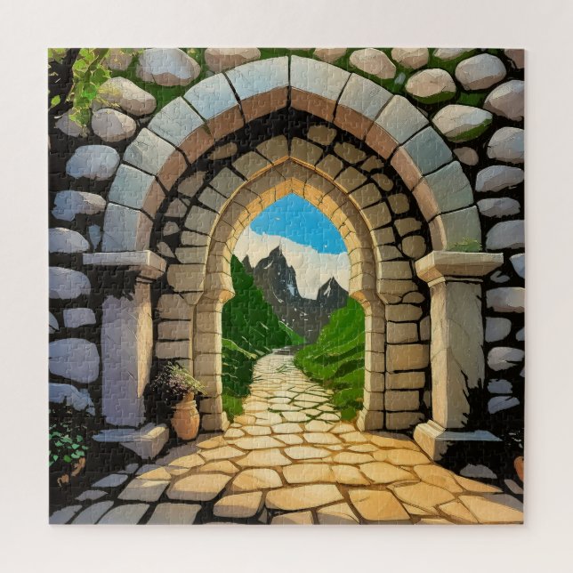 A vibrant stone archway  jigsaw puzzle (Vertical)