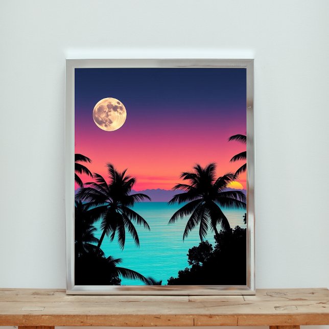 A Vibrant Sunset Over Turquoise Waters  Poster (Creator Uploaded)