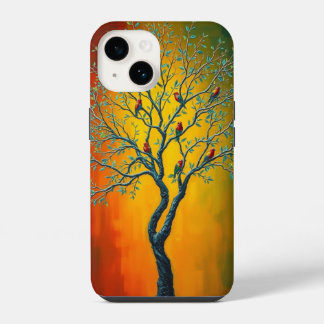 A vibrant tree with numerous branches and colorful iPhone 14 case