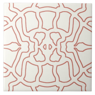 A vibrant white red classic pattern ceramic tile