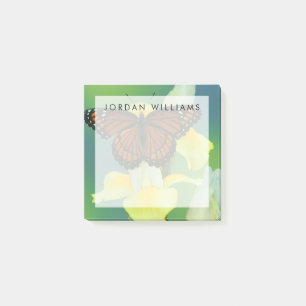 A Viceroy Butterfly on a Yellow Japanese Iris Post-it Notes