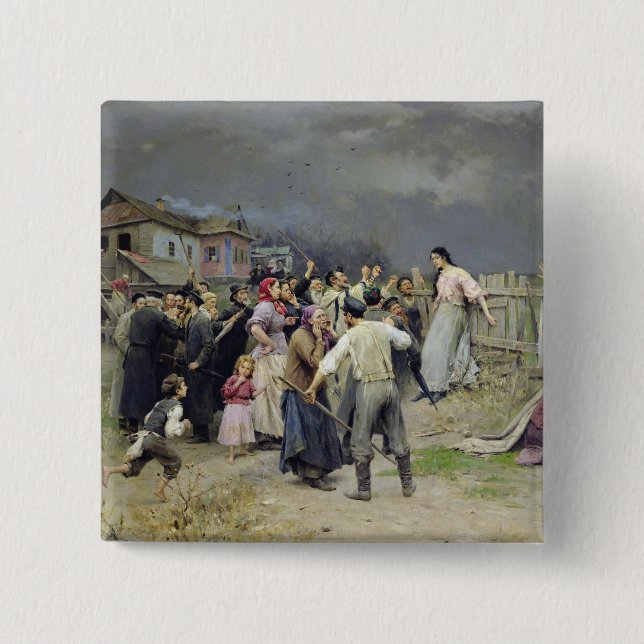 A victim of fanaticism, 1899 button (Front)