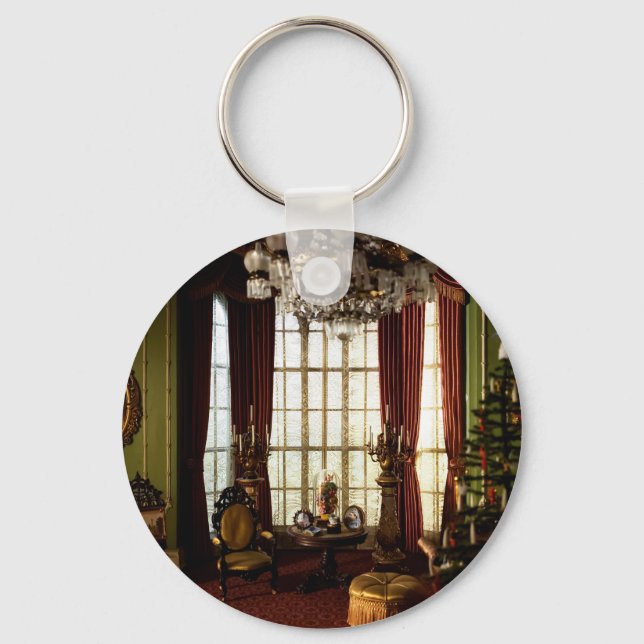 A Victorian Christmas - Customizable Keychain (Front)