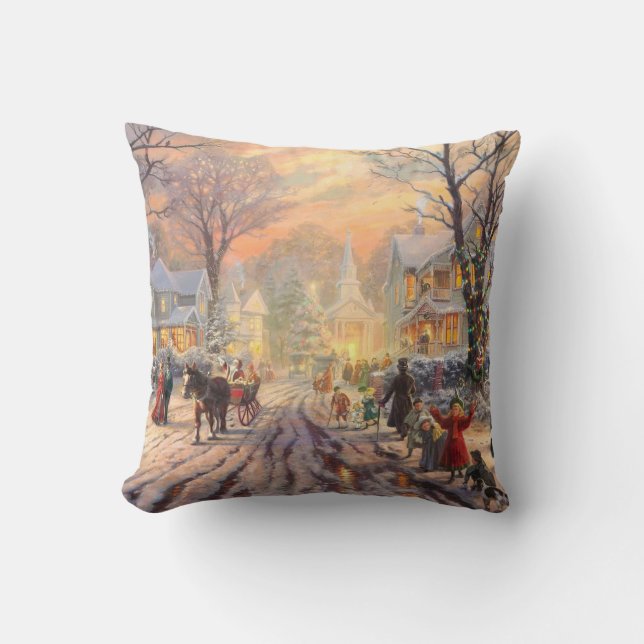 A Victorian Christmas  Throw Pillow (Front)
