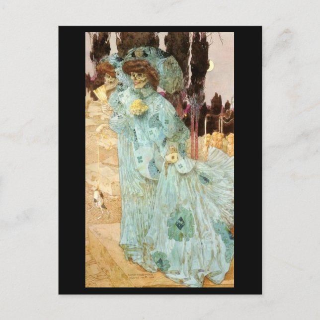 a Victorian Lady as Death postcard (Front)