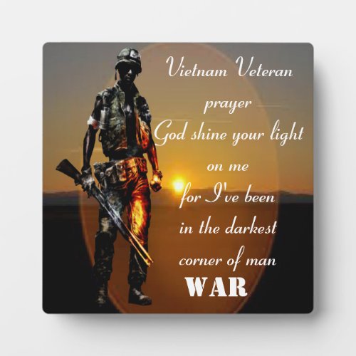 a vietnam veteran prayer plaque