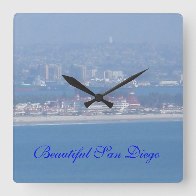 A View across the Ocean Square Wall Clock (Front)