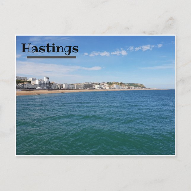 A view along Hastings beach Postcard (Front)