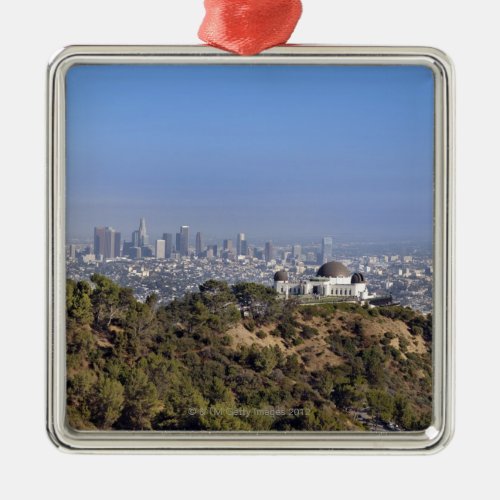 A view from a hiking trail in Griffith Park Metal Ornament