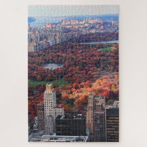 A view from above Autumn in Central Park 01 Jigsaw Puzzle