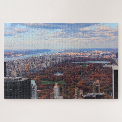 A view from above Autumn in Central Park 01 Jigsaw Puzzle