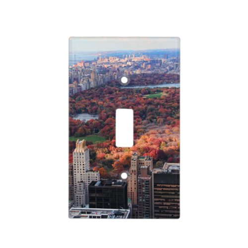 A view from above Autumn in Central Park 01 Light Switch Cover