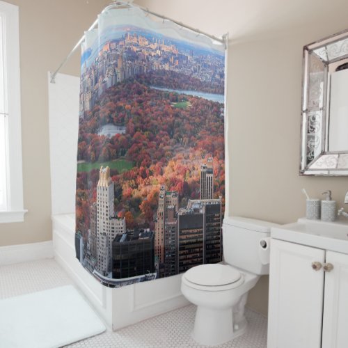 A view from above Autumn in Central Park 01 Shower Curtain