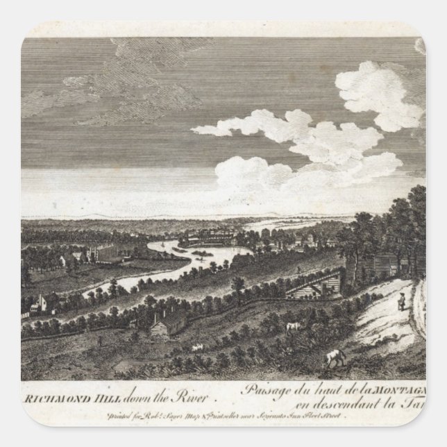 A View from Richmond Hill down the River Square Sticker (Front)