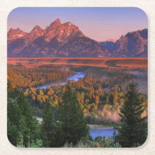 A View in the Morning Square Paper Coaster