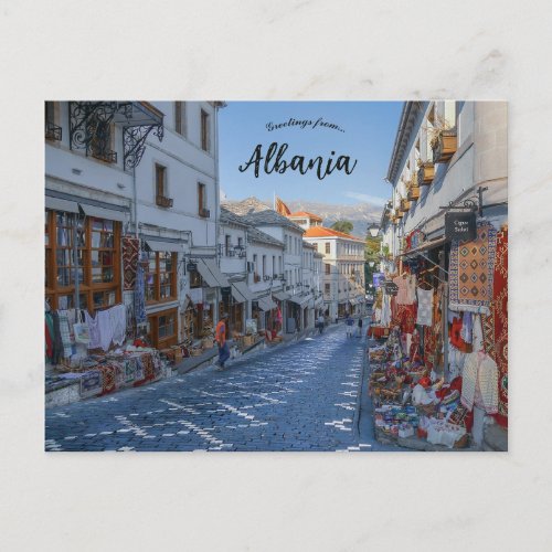 A View of a Street in Gjirokaster Albania Postcard