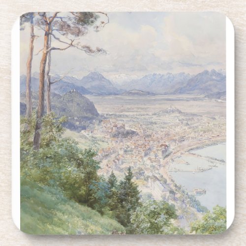 A view of Bregenz and Lake Bodensee Edward Theodor Beverage Coaster