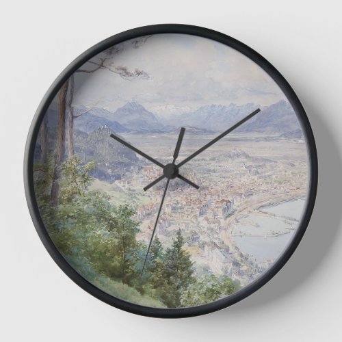 A view of Bregenz and Lake Bodensee Edward Theodor Clock