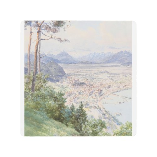 A view of Bregenz and Lake Bodensee Edward Theodor Metal Print