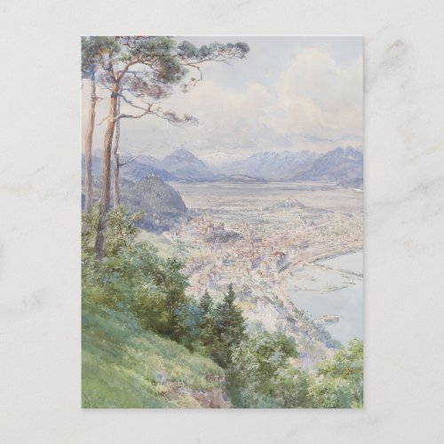 A view of Bregenz and Lake Bodensee Edward Theodor Postcard