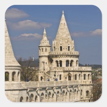 A View Of Budapest From Castle Hill. Square Sticker by takemeaway at Zazzle