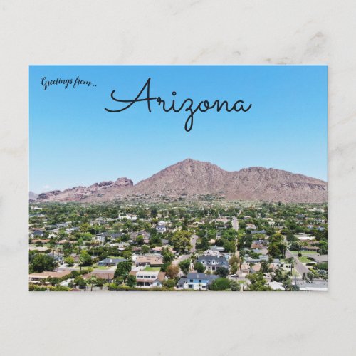 A View of Camelback Mountain From Phoenix Arizona Postcard