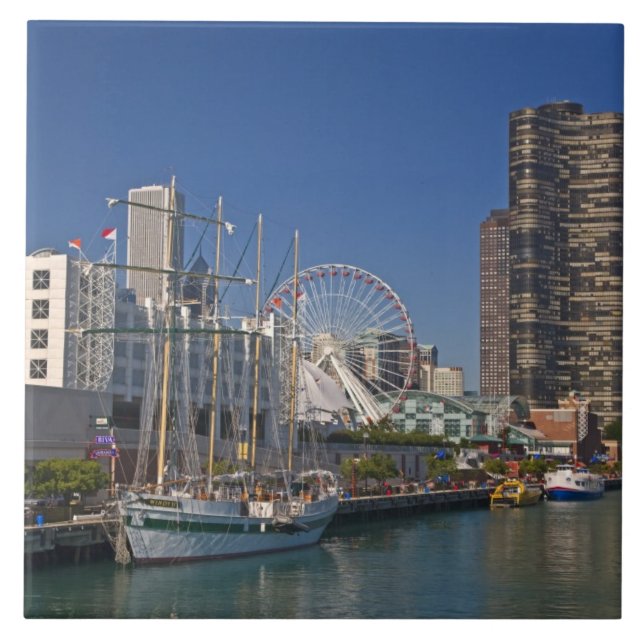 A view of Chicago's Navy Pier 2 Tile (Front)