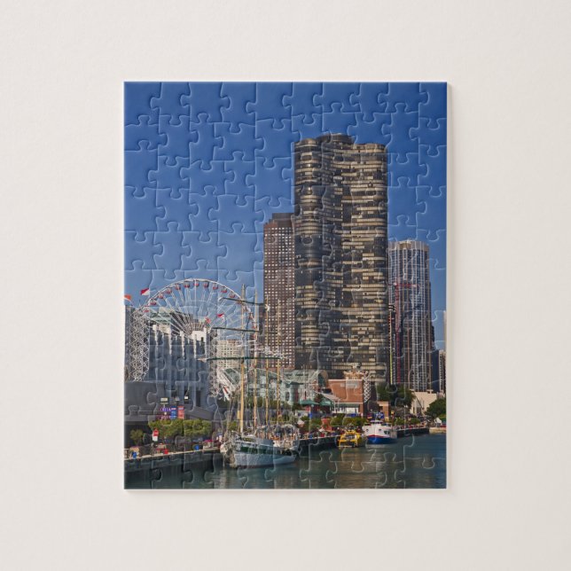 A view of Chicago's Navy Pier Jigsaw Puzzle (Vertical)