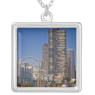 A view of Chicago's Navy Pier Silver Plated Necklace