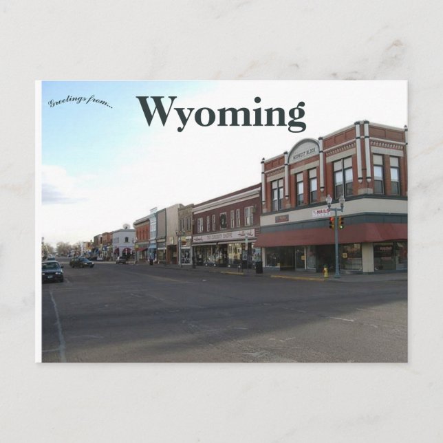 A View of Downtown Laramie Wyoming Postcard (Front)