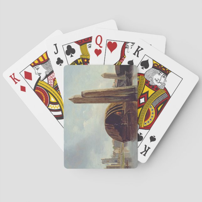 A View of Lambeth (oil on panel) Poker Cards (Back)