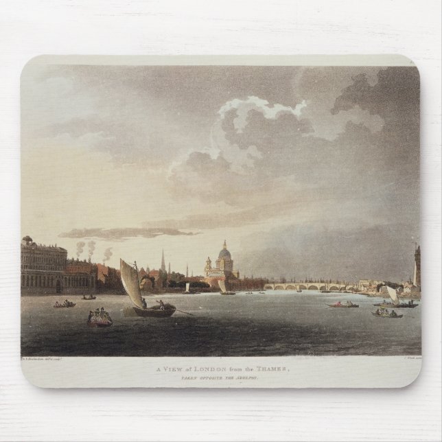 A View of London from the Thames, 1809 Mouse Pad (Front)