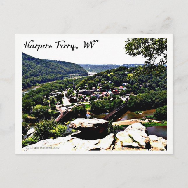 A View of Modern Day Harpers Ferry Postcard (Front)
