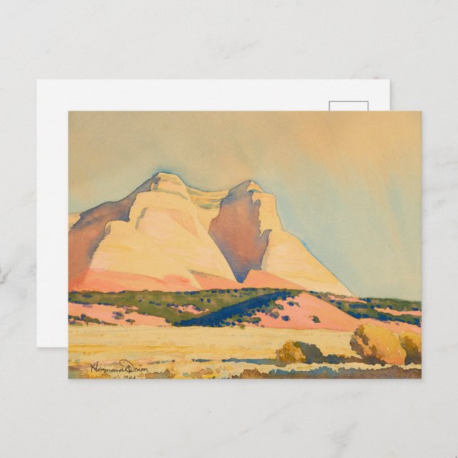 A view of Mount Carmel, Utah by Maynard Dixon Postcard (Front/Back)