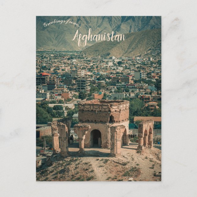 A View of Nader Hill Kabul Afghanistan Postcard (Front)