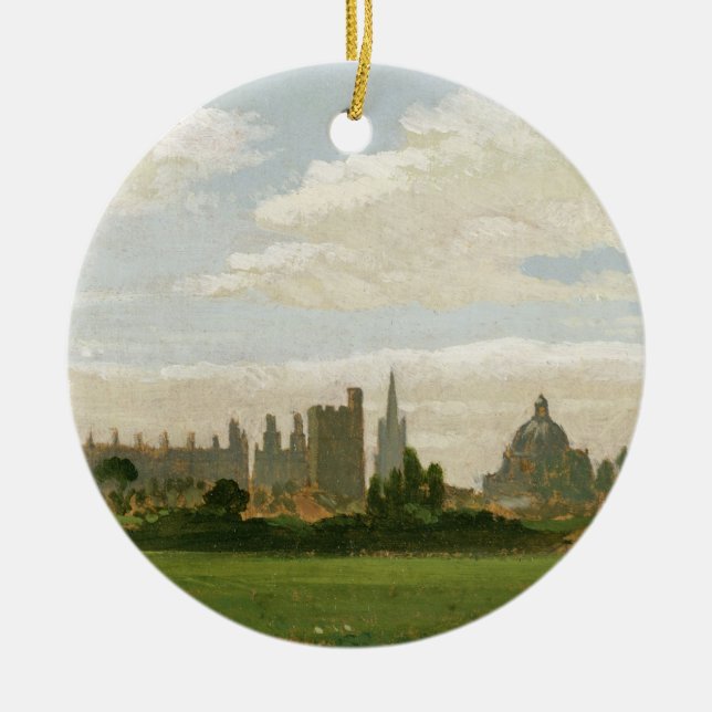 A View of Oxford (oil on millboard) Ceramic Ornament (Front)