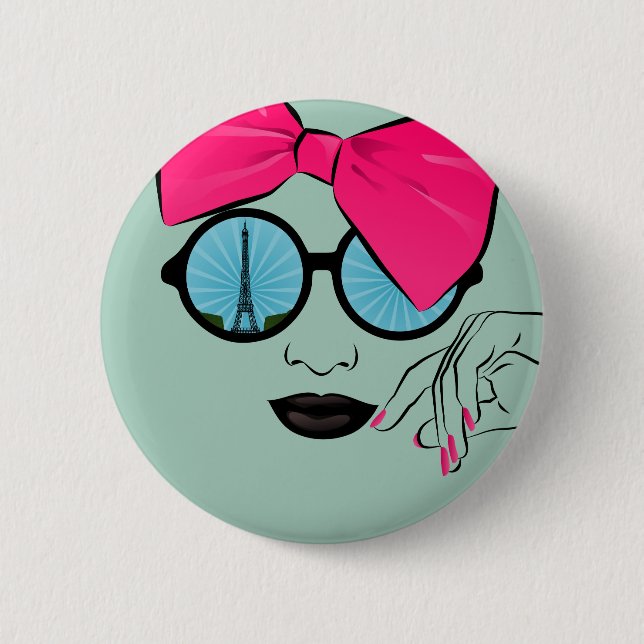 A View of Paris Oversized Bow Face Button (Front)