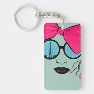 A View of Paris Oversized Bow Face Keychain