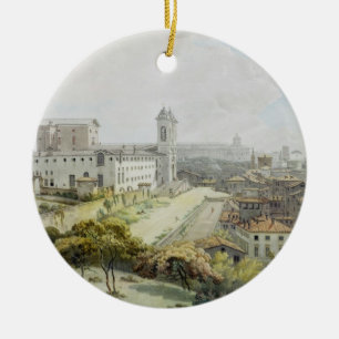A View of Rome taken from the Pincio, 1776 (w/c ov Ceramic Ornament