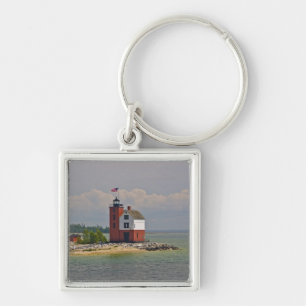 A view of Round Island Light Station. Keychain