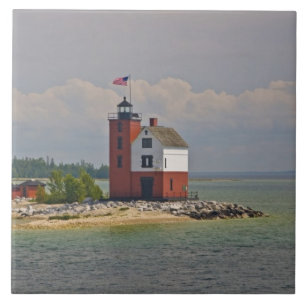 A view of Round Island Light Station. Tile