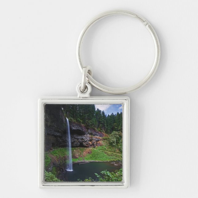 A view of South Falls in Silver Falls State Park Keychain (Front)