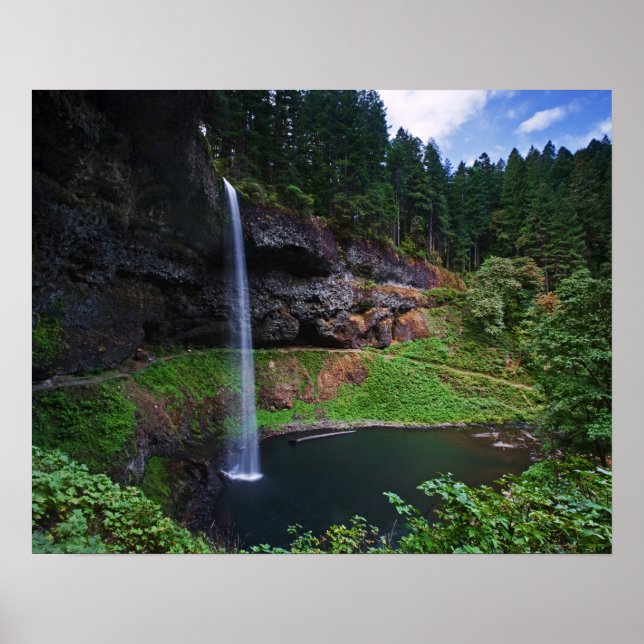 A view of South Falls in Silver Falls State Park Poster (Front)