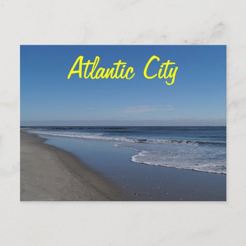 A view of the beach in Atlantic City Postcard