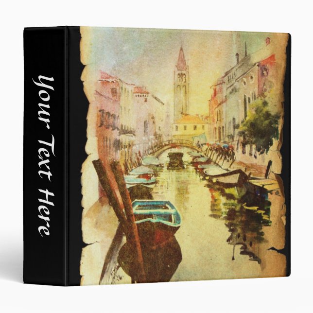A View Of The Canal With Boats And Buildings Binder (Front/Spine)